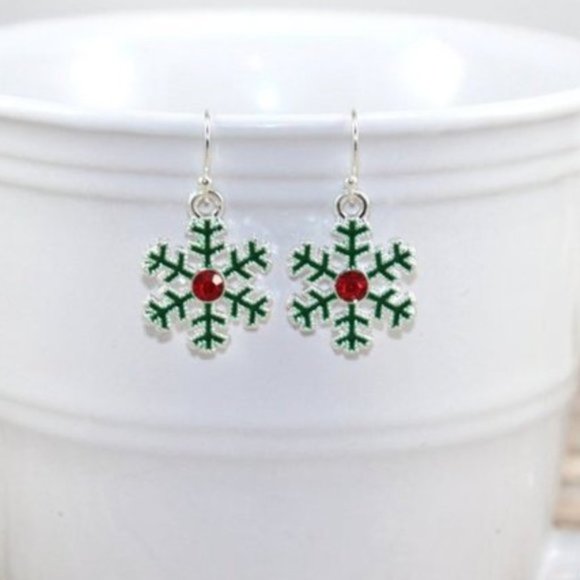 Christmas Snowflake Earrings - Picture 8 of 10